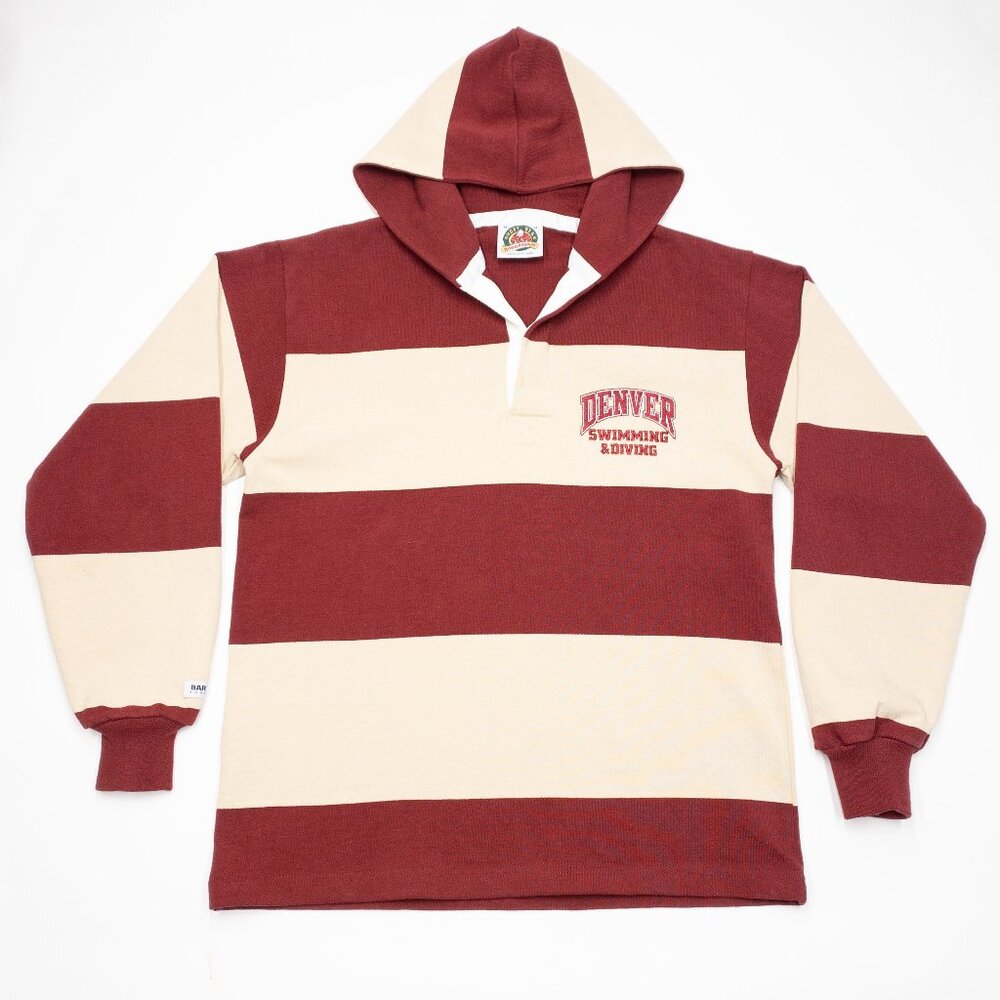 Barbarian Rugby Wear Hoodie Men's Medium Long Sleeve Heavy Pullover Denver Retro